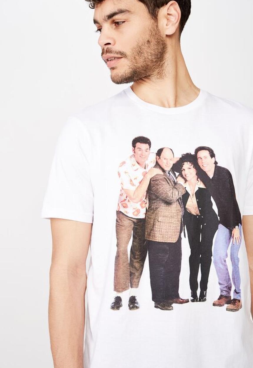 Cotton On - Seinfeld - standing collab T-shirt - white