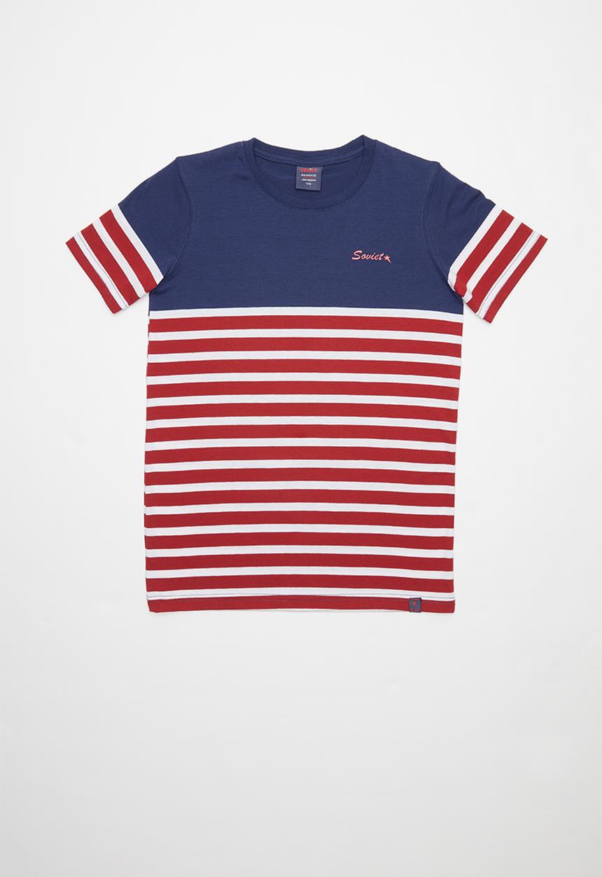 SOVIET - Gianni boys short sleeve stripe tee - multi