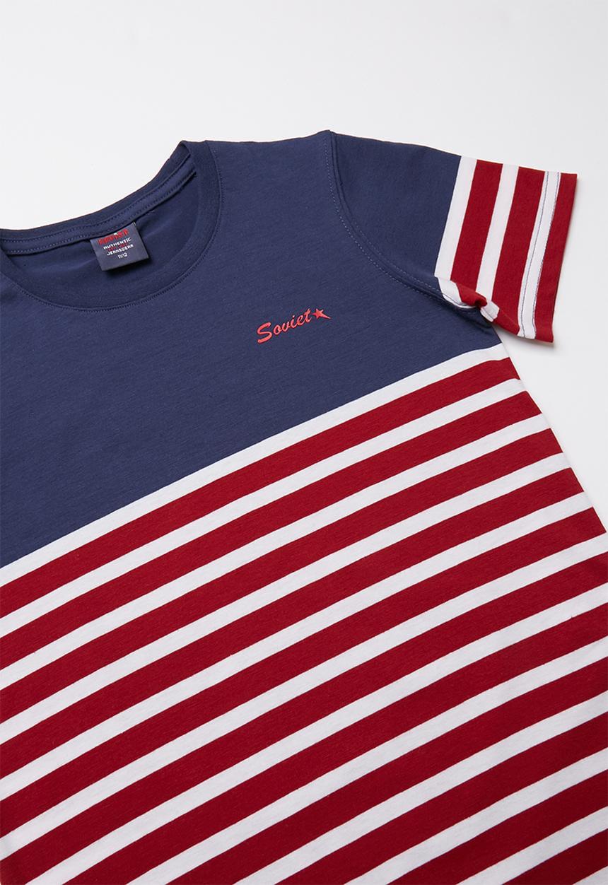 SOVIET - Gianni boys short sleeve stripe tee - multi