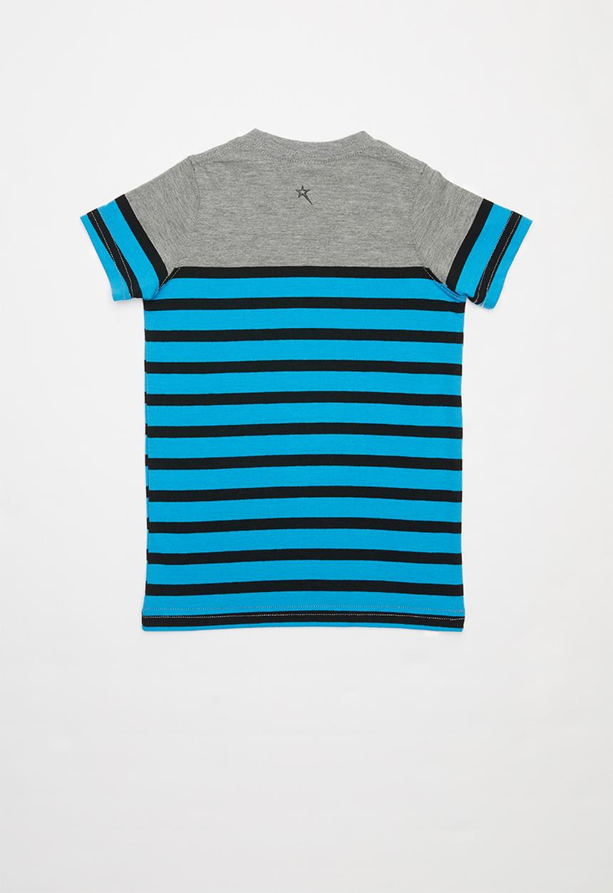 SOVIET - Gianni boys short sleeve - grey & blue 