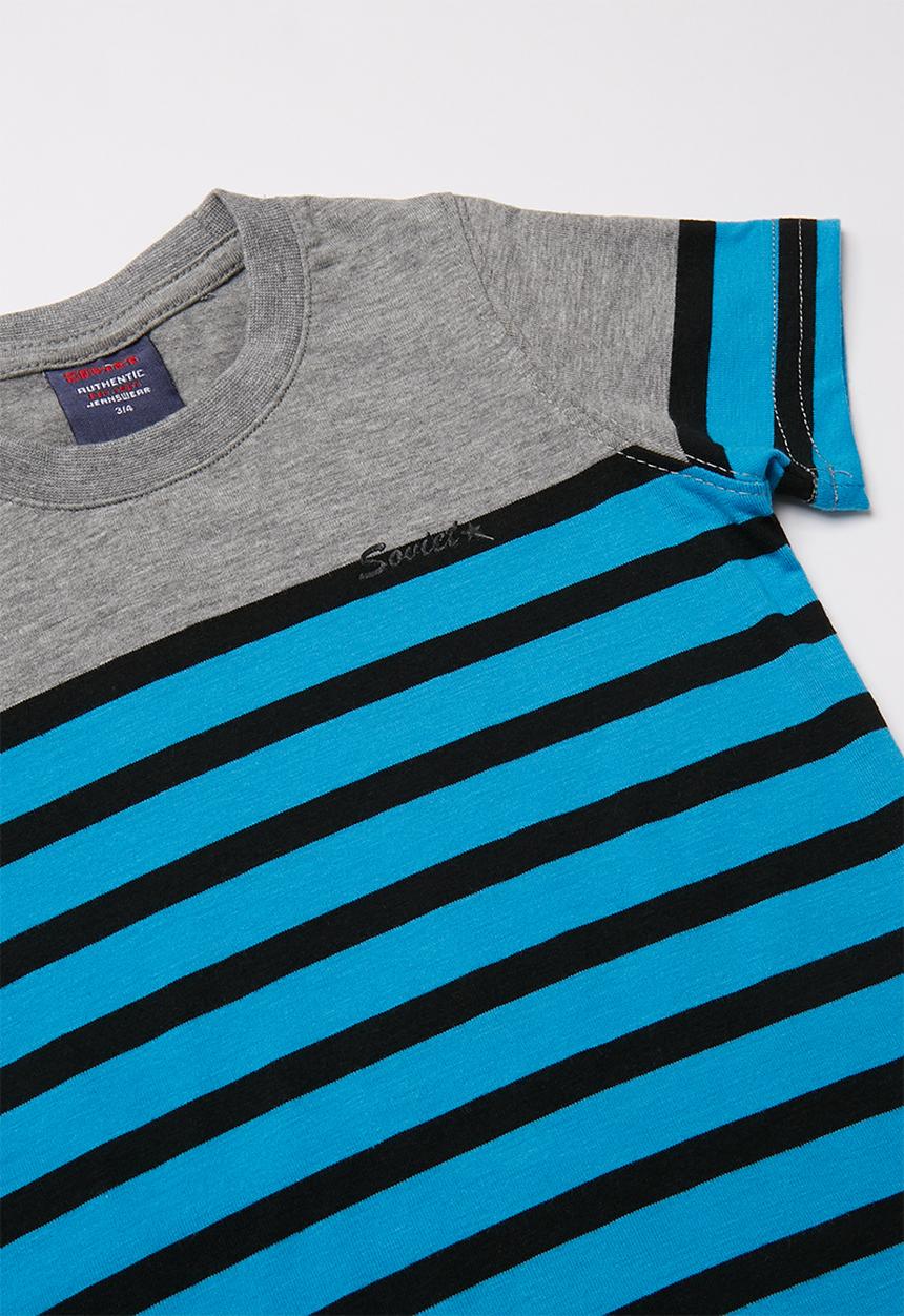 SOVIET - Gianni boys short sleeve - grey & blue 