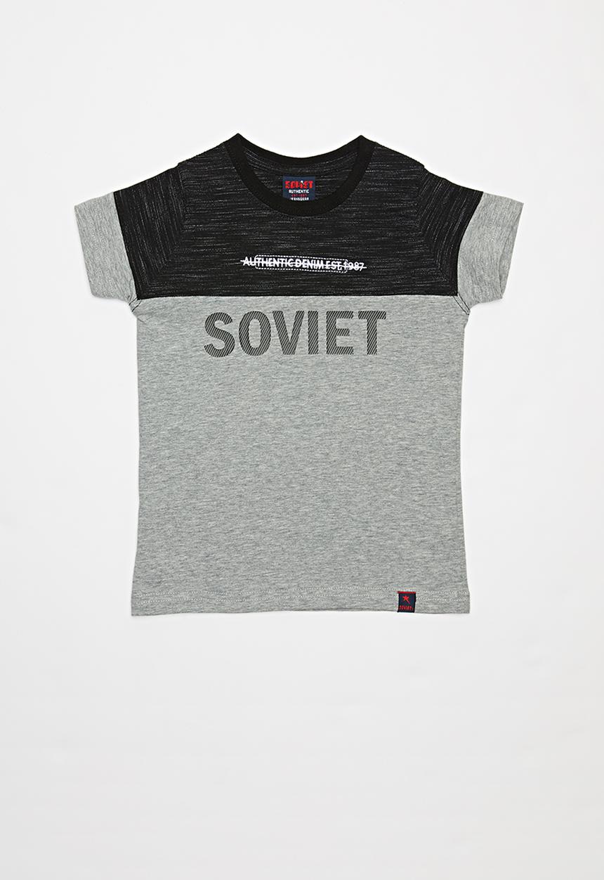 SOVIET - Boys short sleeve fashion tee - grey 