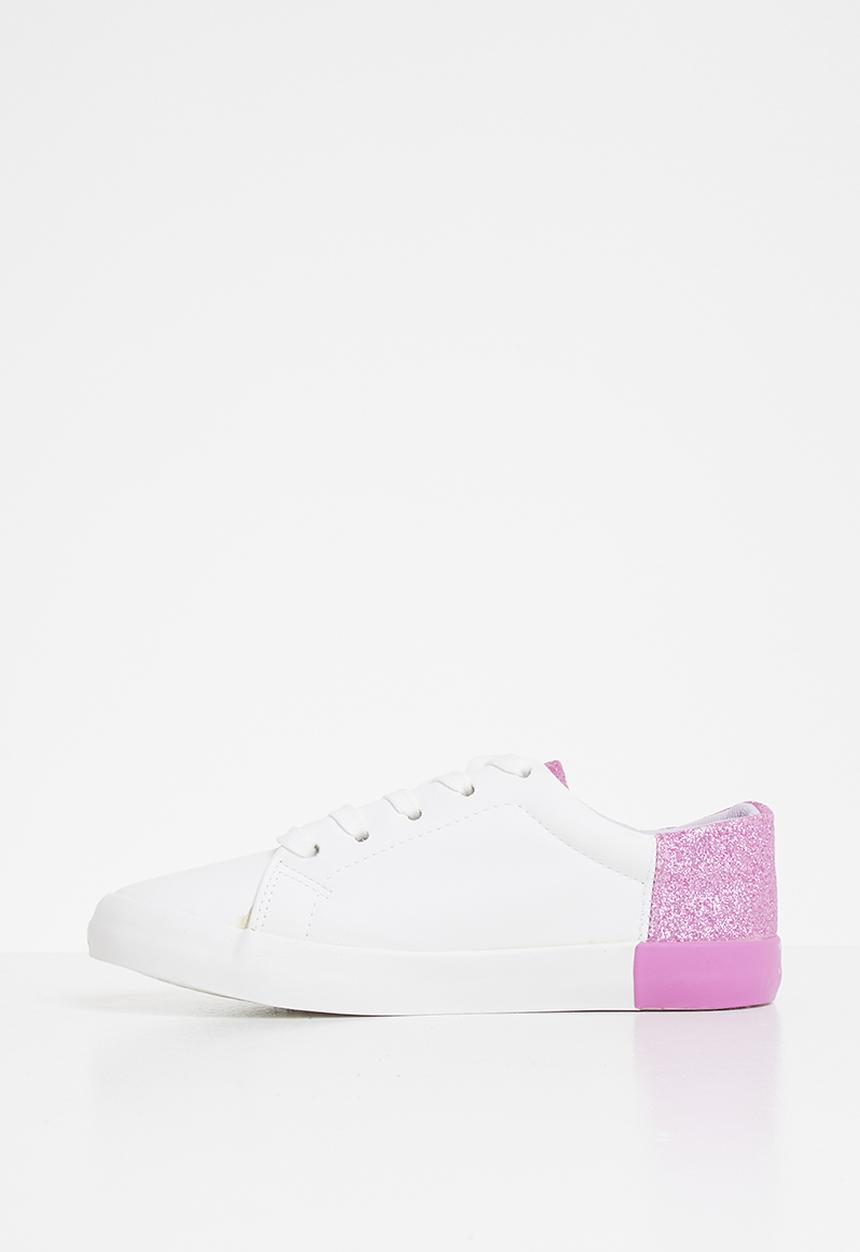 Pop Candy - Glitter detail sneaker - white & purple