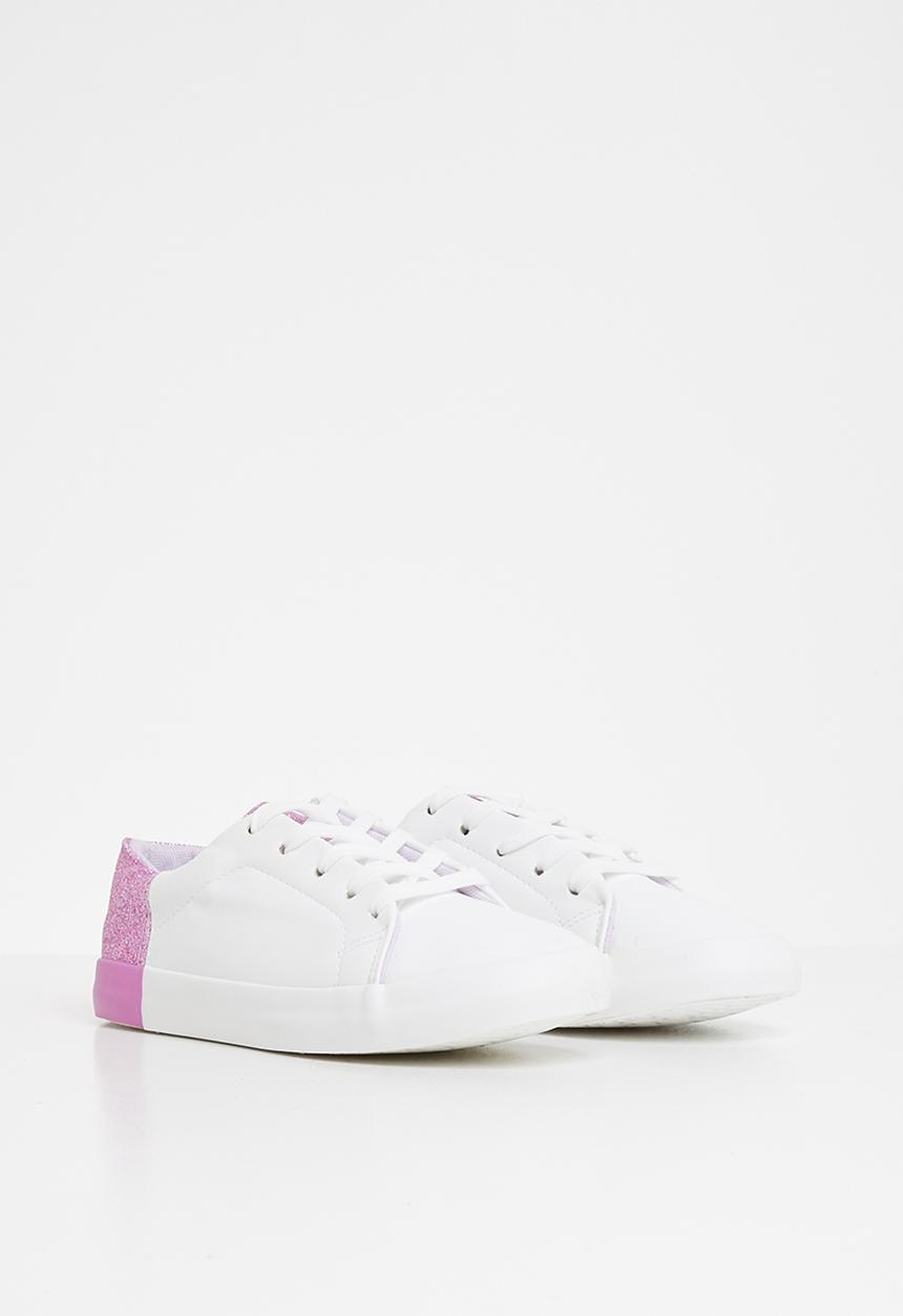 Pop Candy - Glitter detail sneaker - white & purple