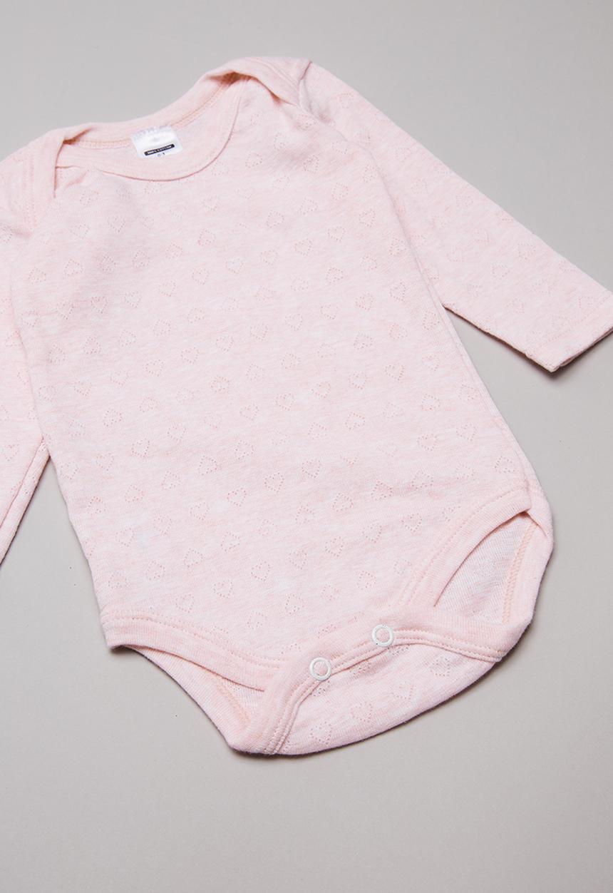 Pop Candy - 2 pack long sleeve bodyvests - pink & white 