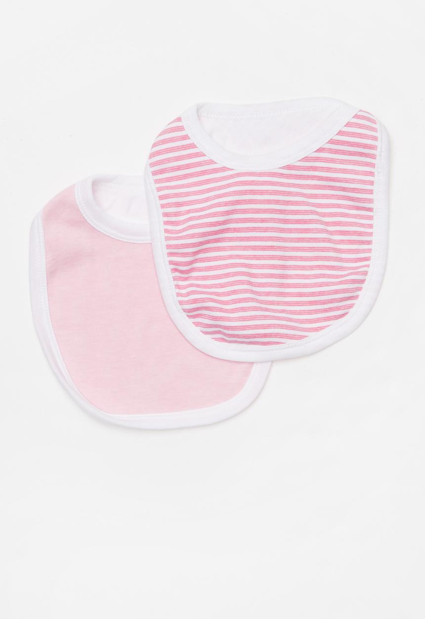Pop Candy - 2 pack bibs - pink & white