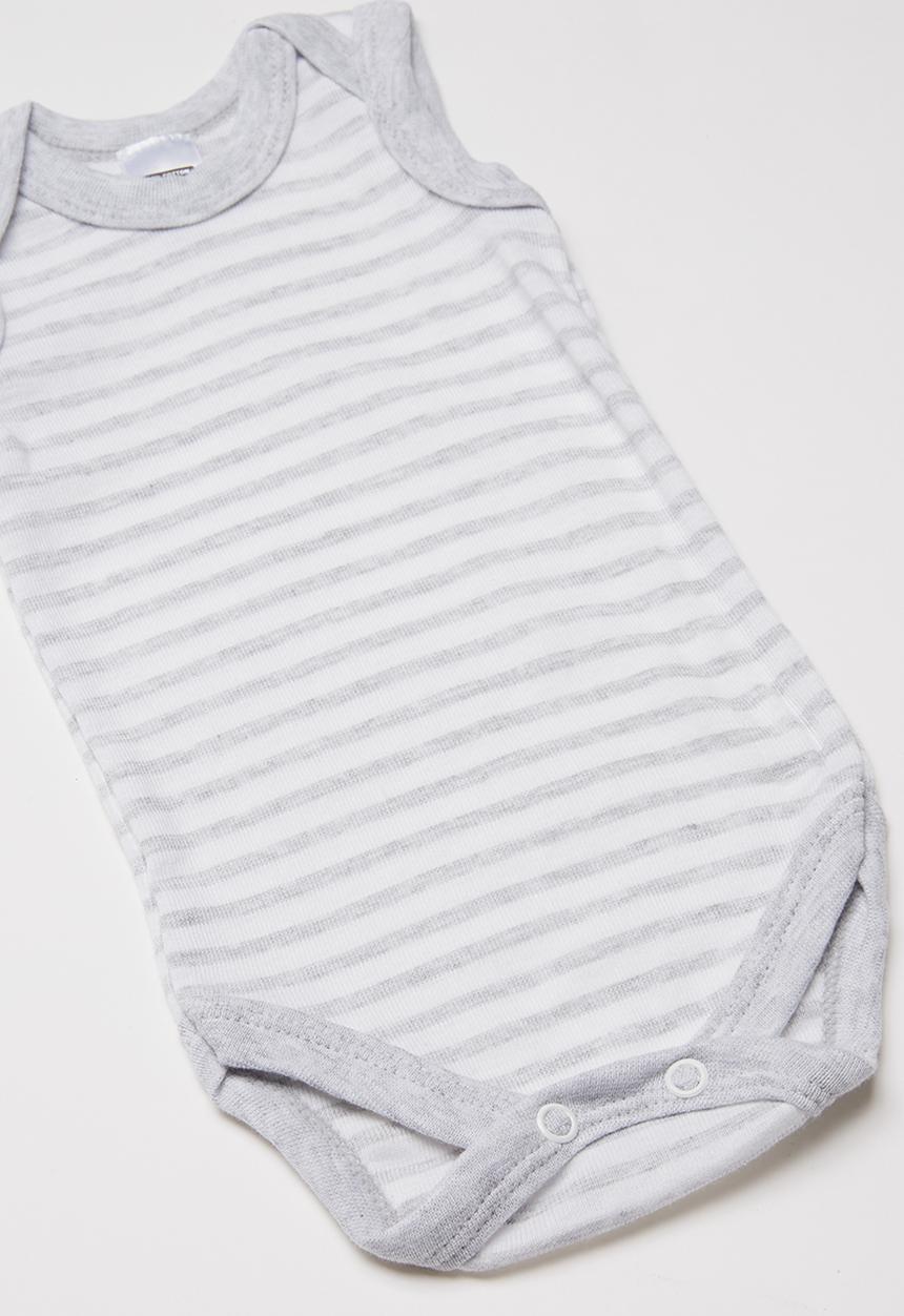Pop Candy - 2 Pack bodyvests - grey & white 