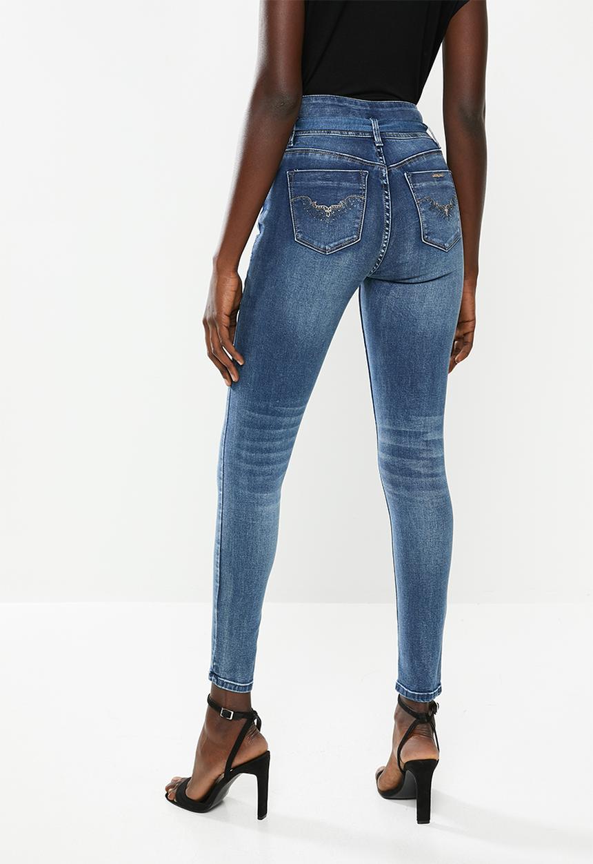SISSY BOY - Ryder high rise skinny with belt - blue 