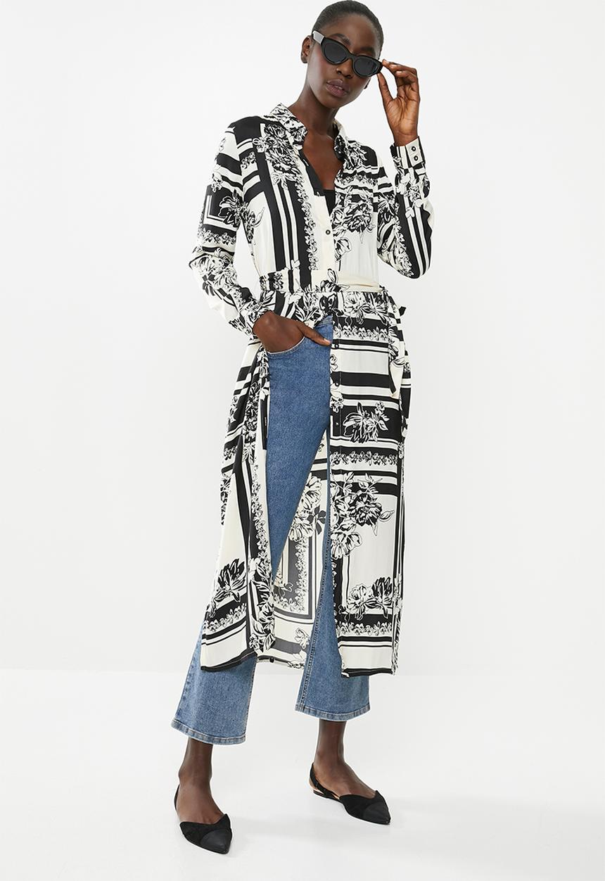 Vero Moda - Mimi long sleeve shirt - cream & black 