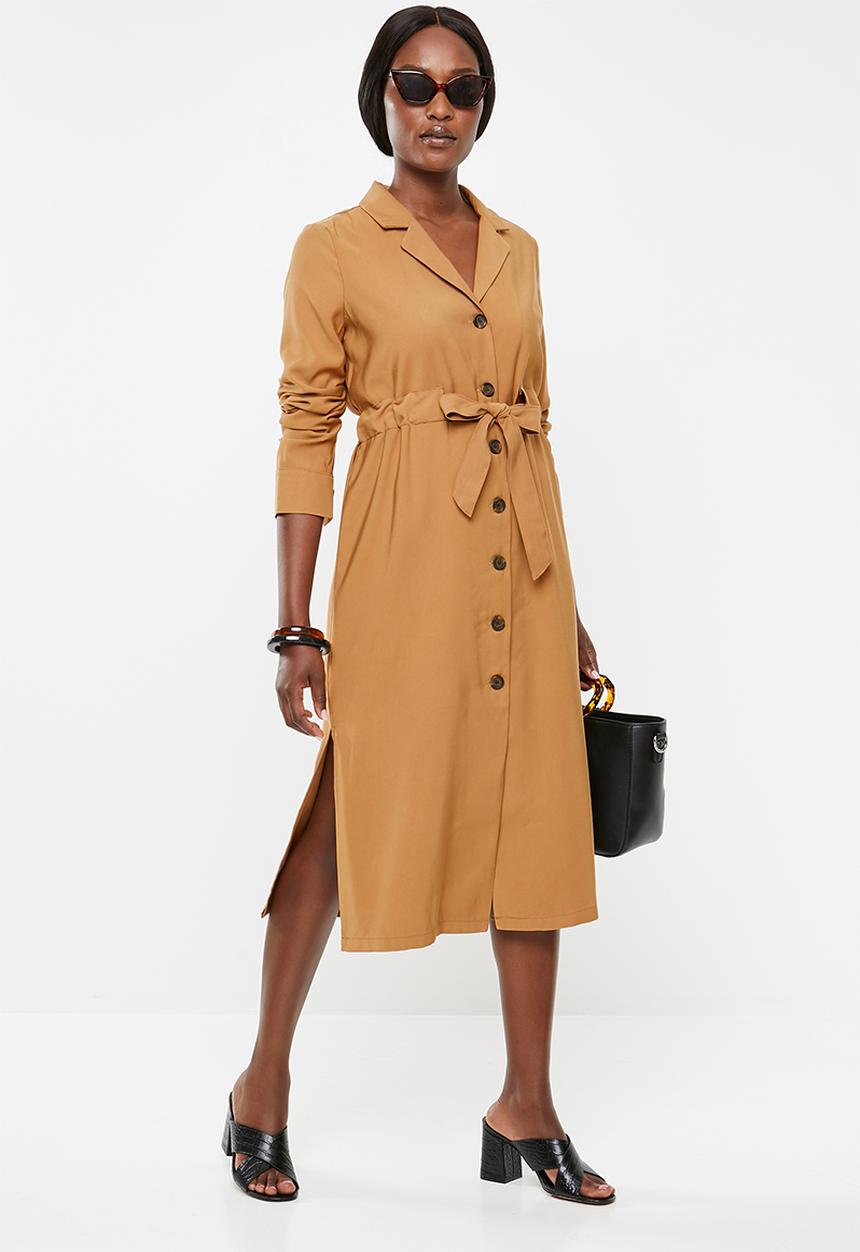 Vero Moda - Cleo calf dress - beige