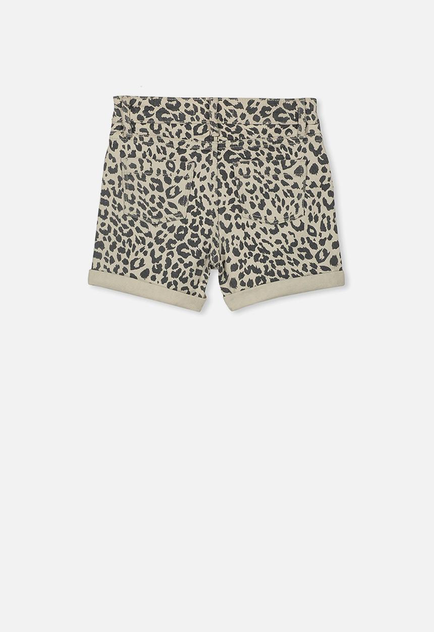 Cotton On - Camilla denim short - beige & black 
