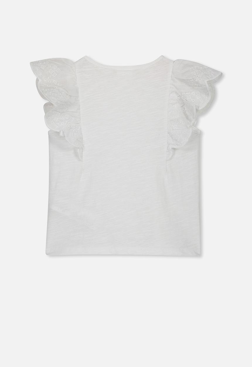 Cotton On - Sheri frill sleeve top - white