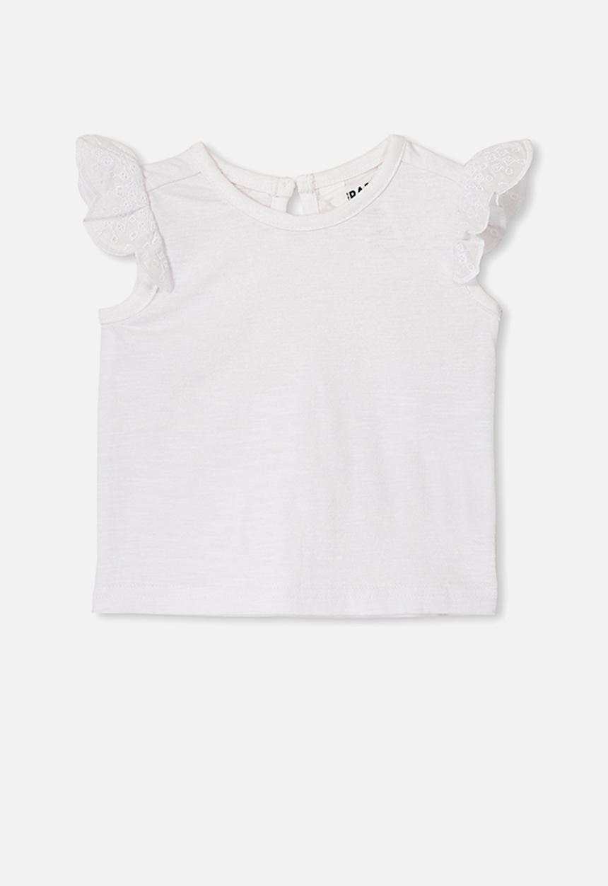 Cotton On - Matilda flutter sleeve top - white