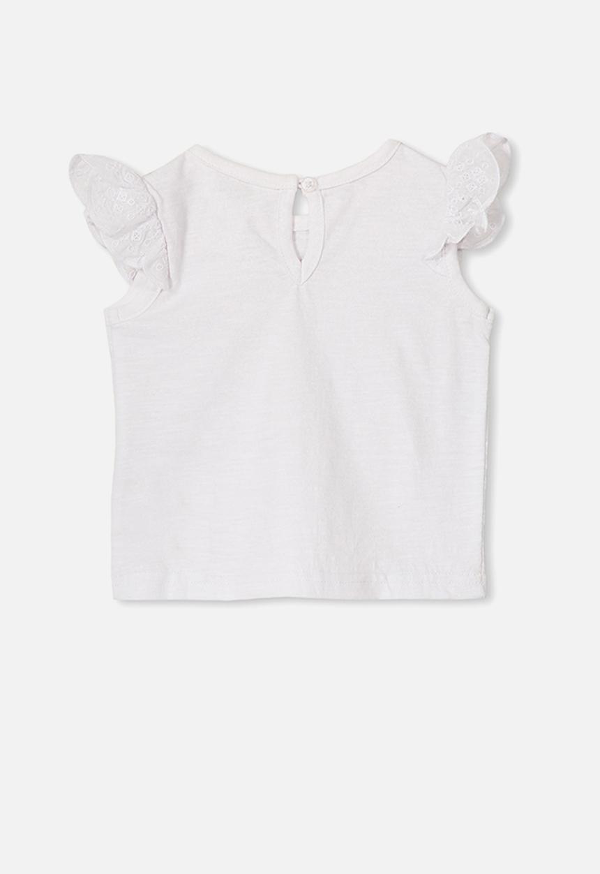 Cotton On - Matilda flutter sleeve top - white