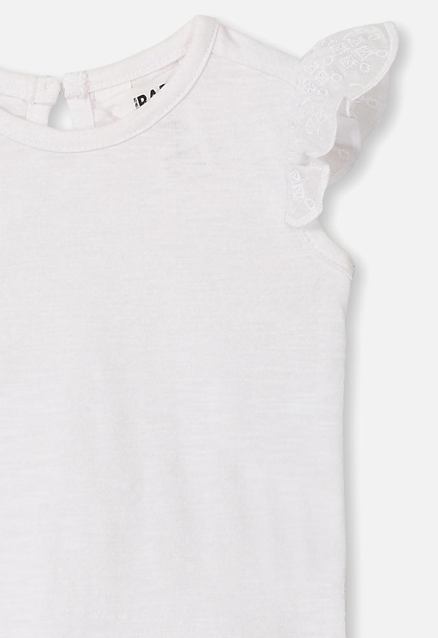 Cotton On - Matilda flutter sleeve top - white