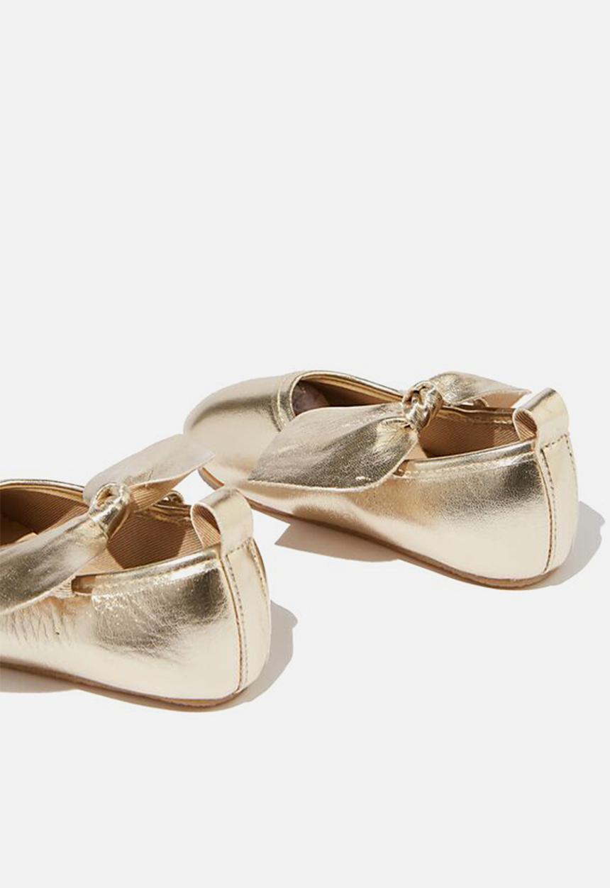 Cotton On - Mini bow ballet flat - gold