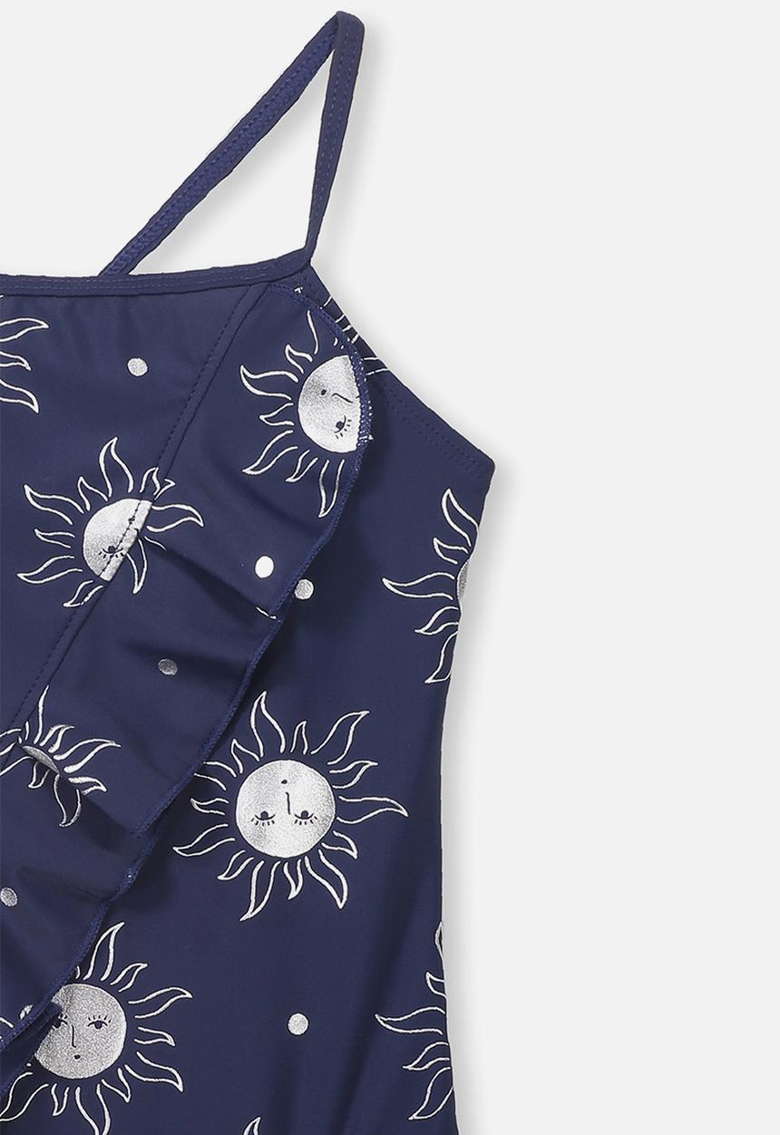 Cotton On - Lexi ruffle one piece -  navy & silver 