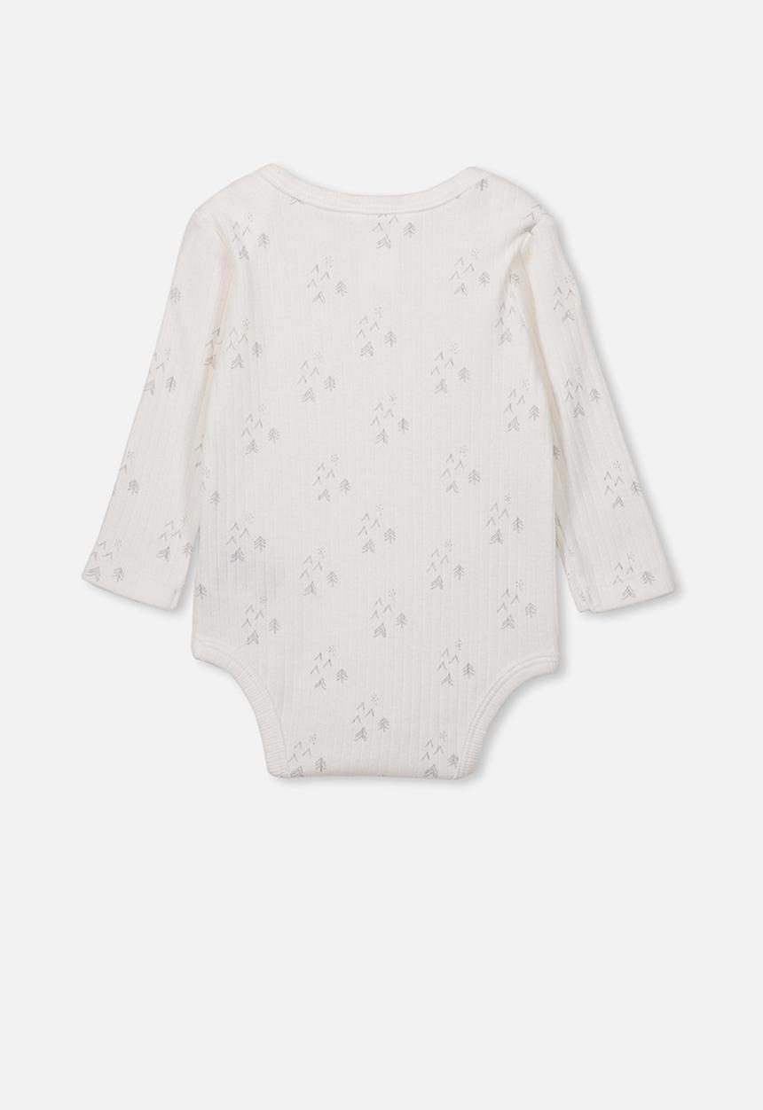Cotton On - Newborn long sleeve bubbysuit - white