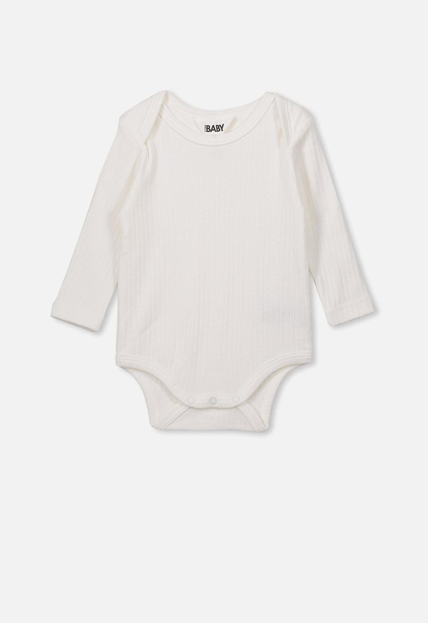 Cotton On - Newborn long sleeve bubbysuit - white