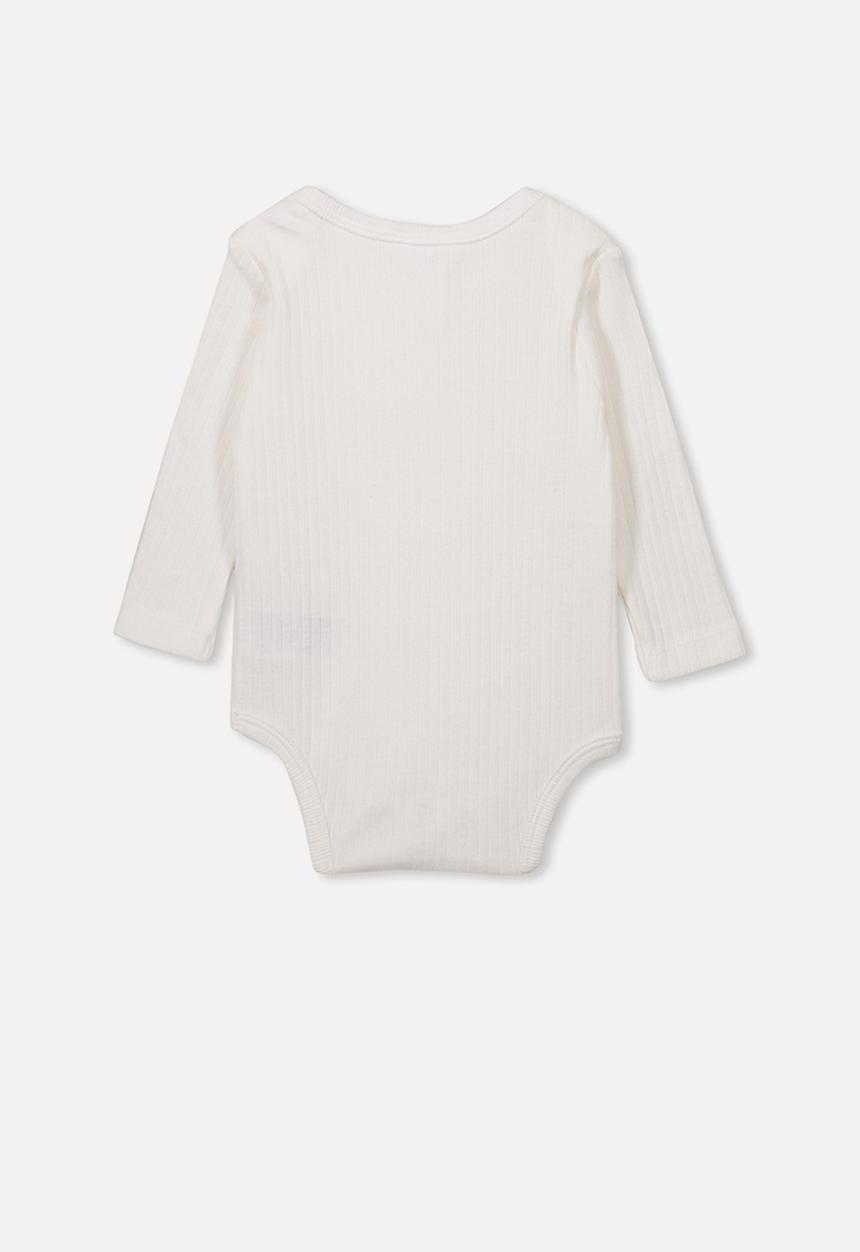 Cotton On - Newborn long sleeve bubbysuit - white