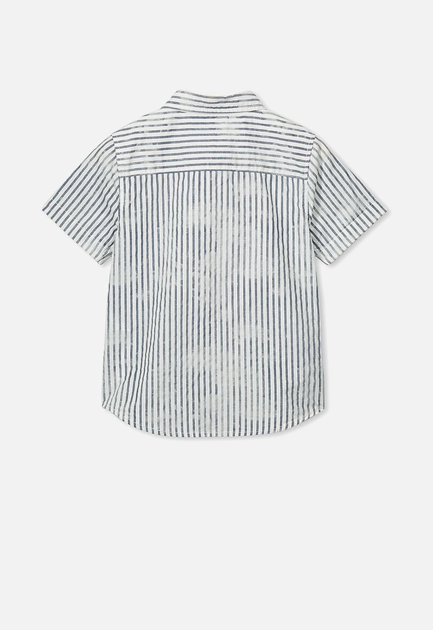 Cotton On - Resort short sleeve shirt - navy & white