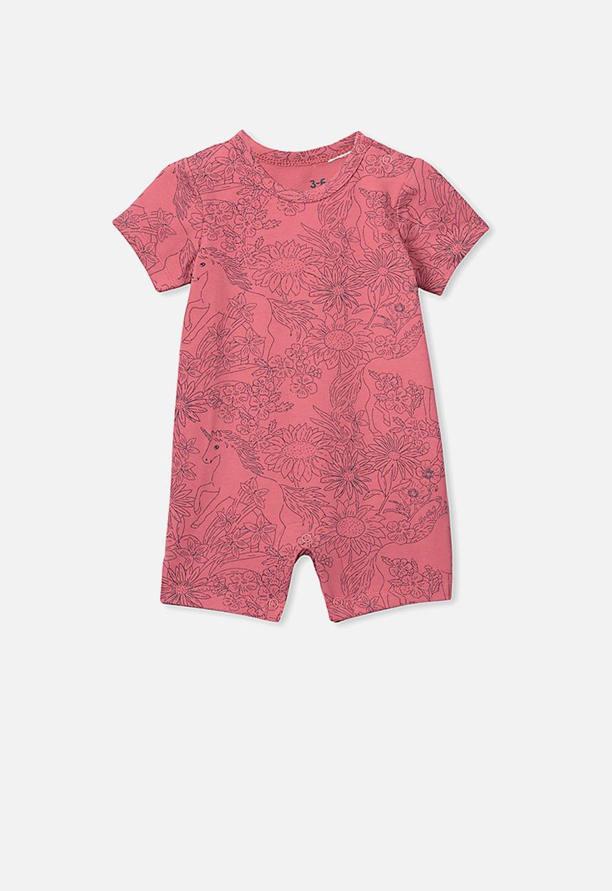 Cotton On - The short sleeve romper - pink 