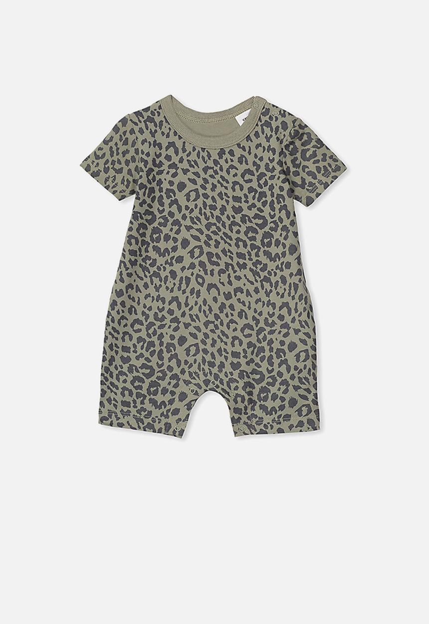 Cotton On - The short sleeve romper - khaki & black 