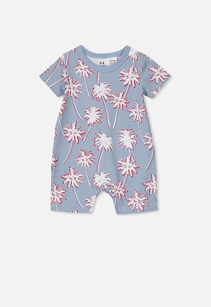Cotton On - The short sleeve romper - blue & white 