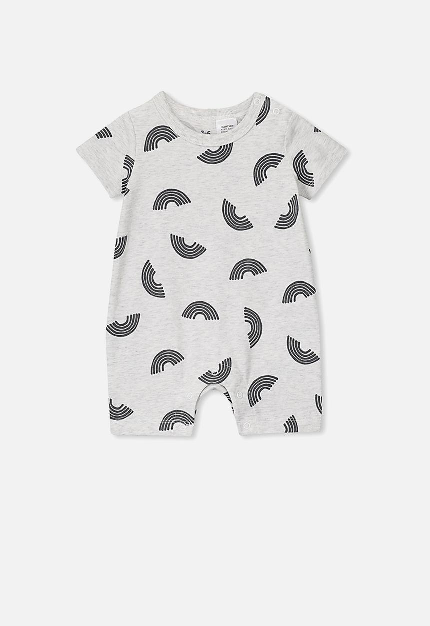 Cotton On - The short sleeve romper - grey & black 