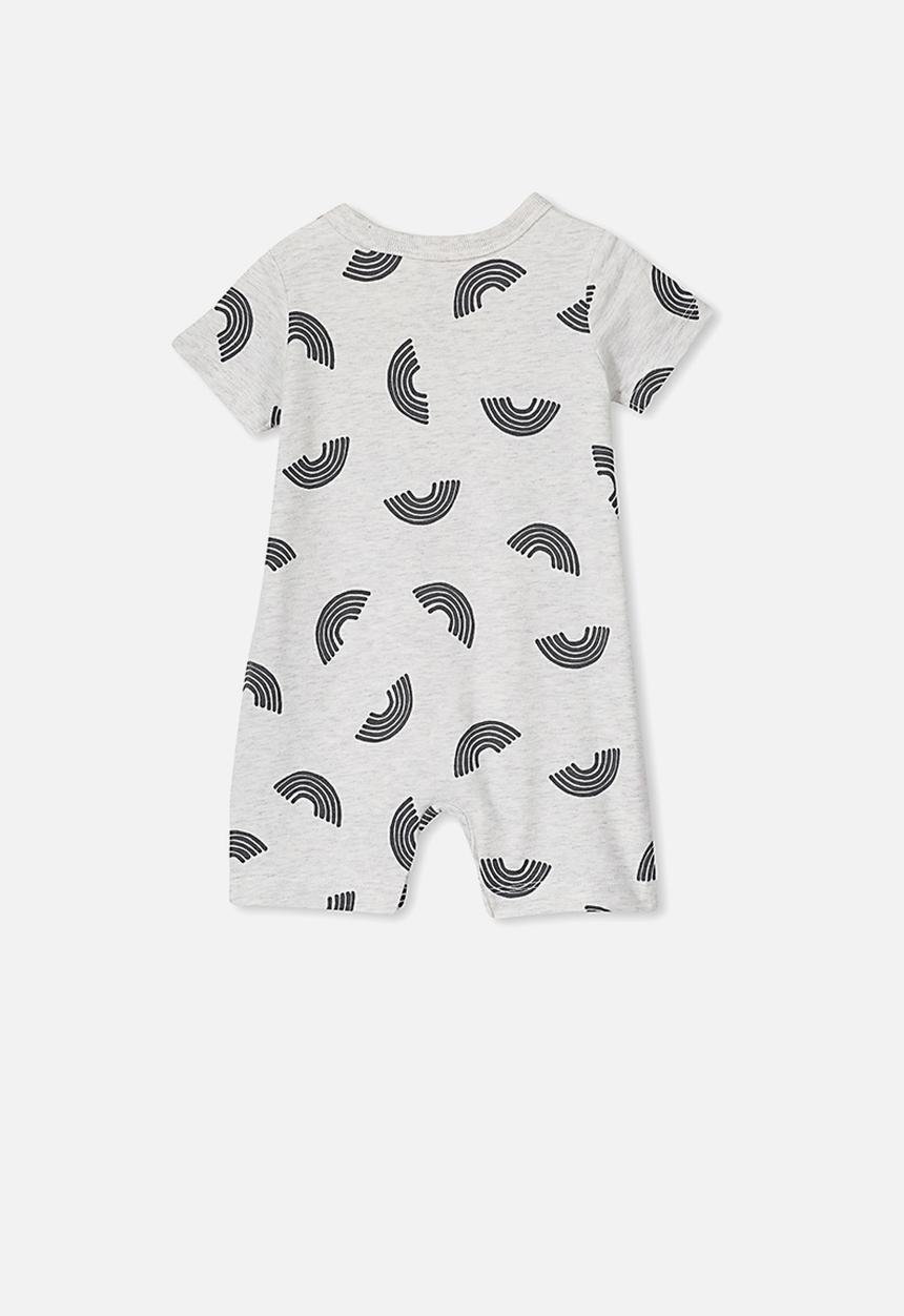 Cotton On - The short sleeve romper - grey & black 