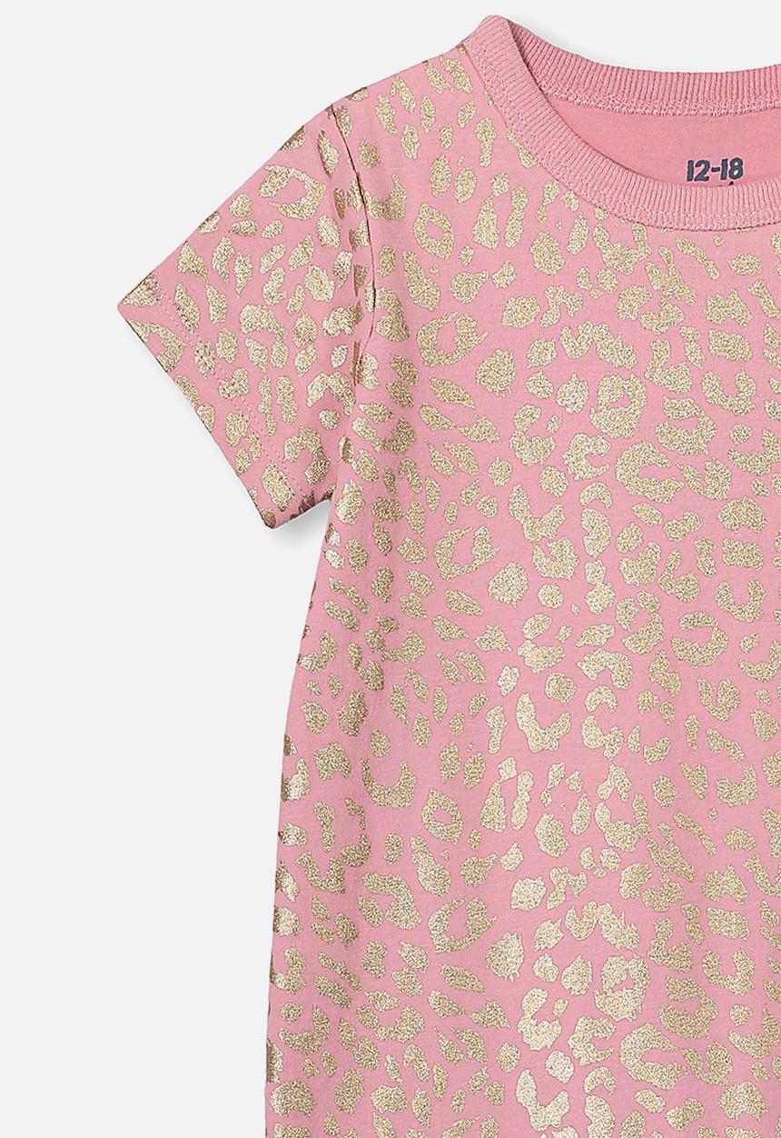 Cotton On - The short sleeve romper - pink & gold 