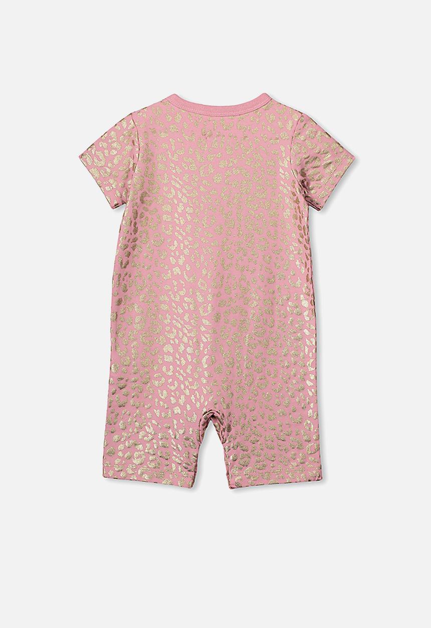 Cotton On - The short sleeve romper - pink & gold 