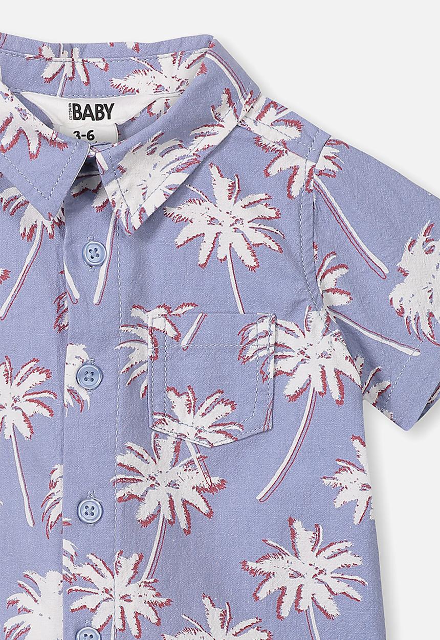 Cotton On - Mack short sleeve shirt - blue & white 