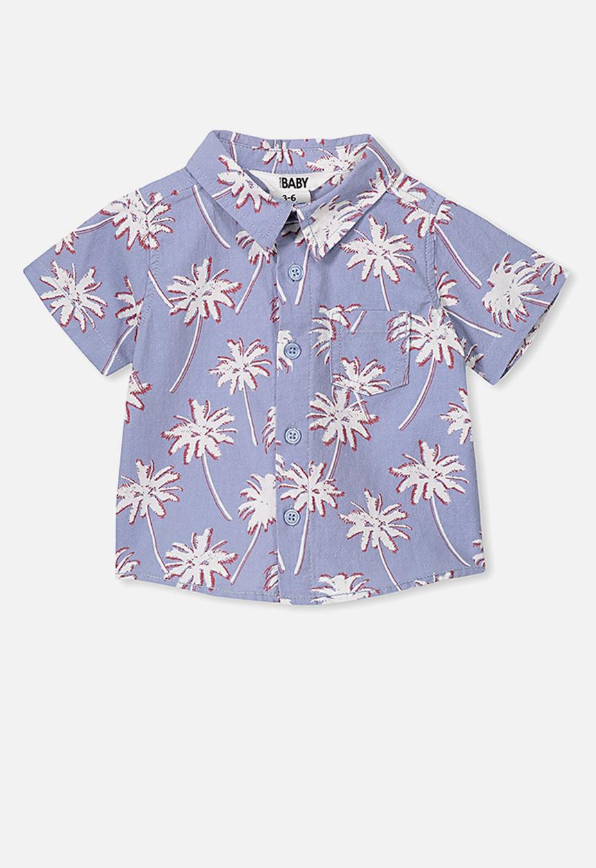 Cotton On - Mack short sleeve shirt - blue & white 
