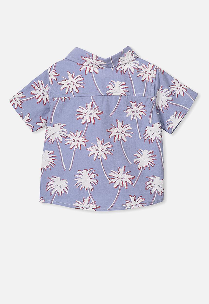Cotton On - Mack short sleeve shirt - blue & white 