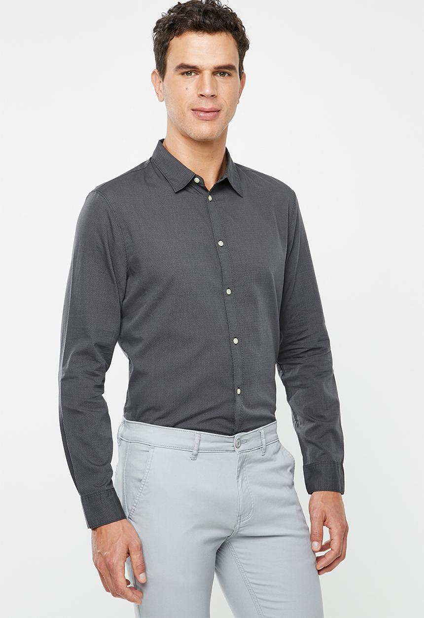STYLE REPUBLIC - Button-up long sleeve shirt - charcoal