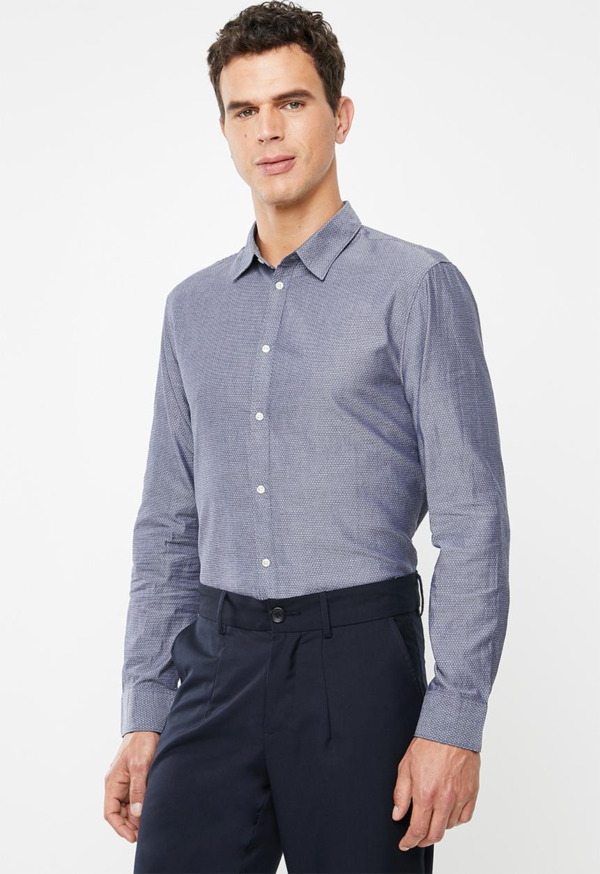 STYLE REPUBLIC - Button-up long sleeve shirt - navy