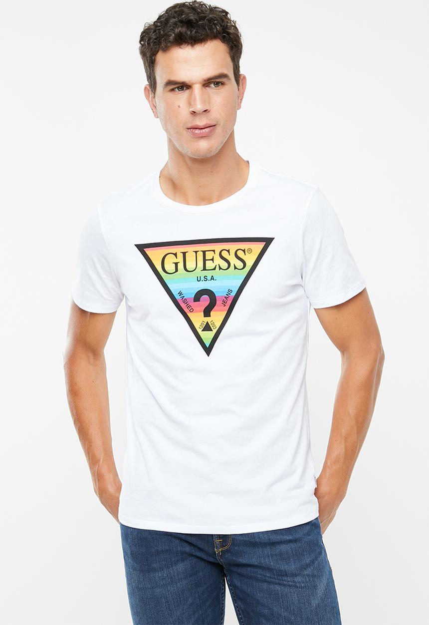 GUESS - Pride logo crew neck tee - white