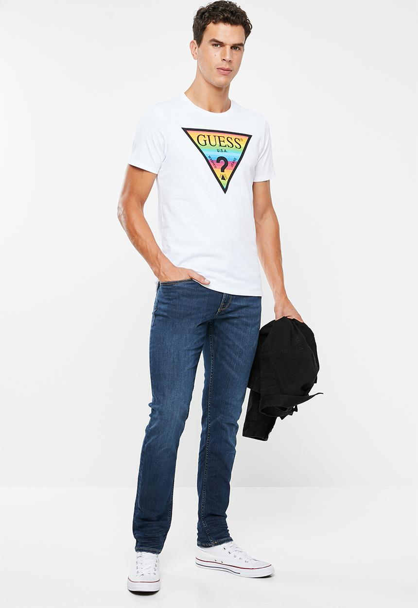 GUESS - Pride logo crew neck tee - white