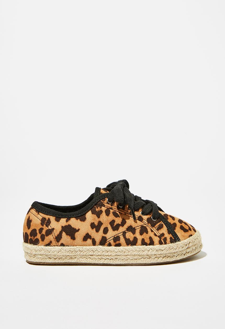 Cotton On - Lace up espadrille - tan & brown 