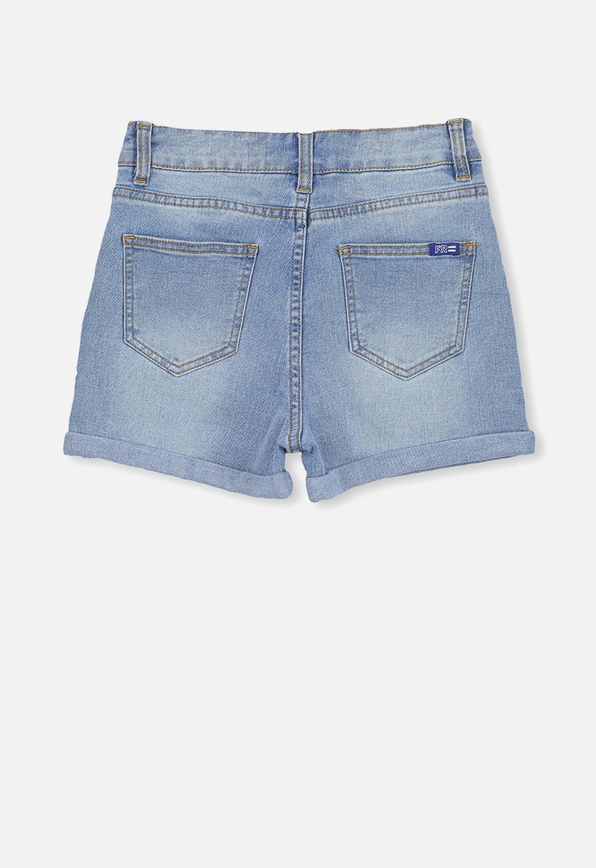 Free by Cotton On - High waist denim short - blue