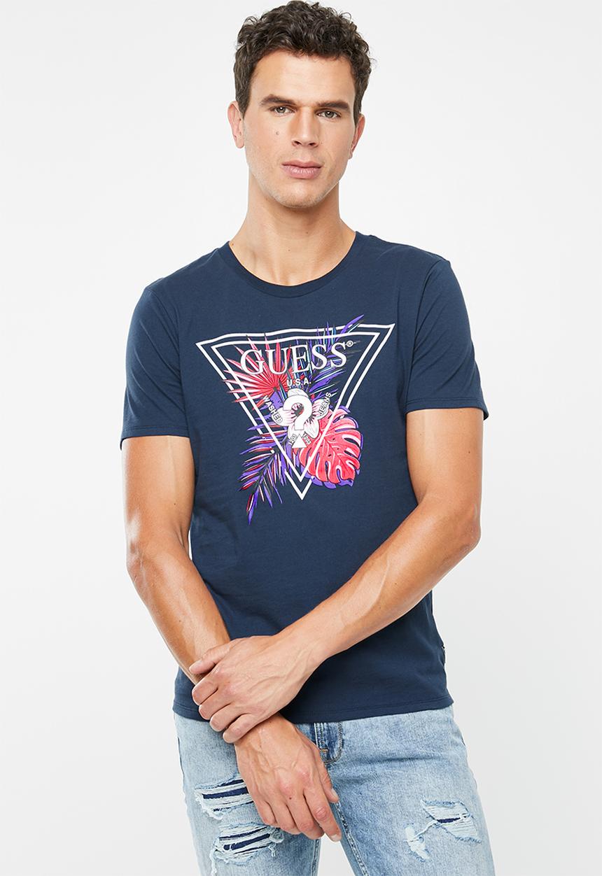 GUESS - Palm triangle tee - navy