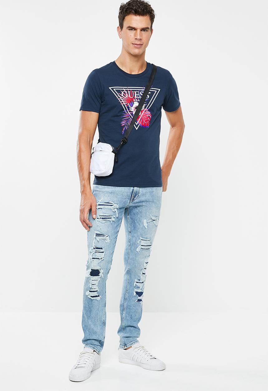 GUESS - Palm triangle tee - navy