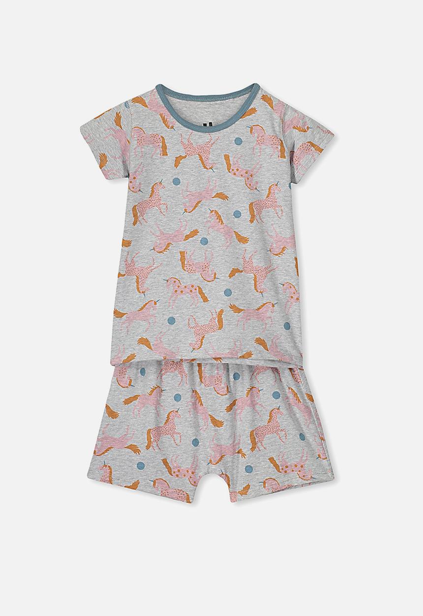 Cotton On - Harpa short sleeve pj set - grey 