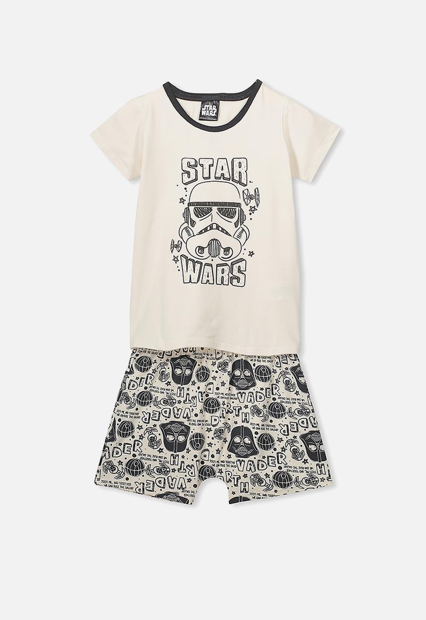 Cotton On - Short sleeve pj set - cream & charcoal 