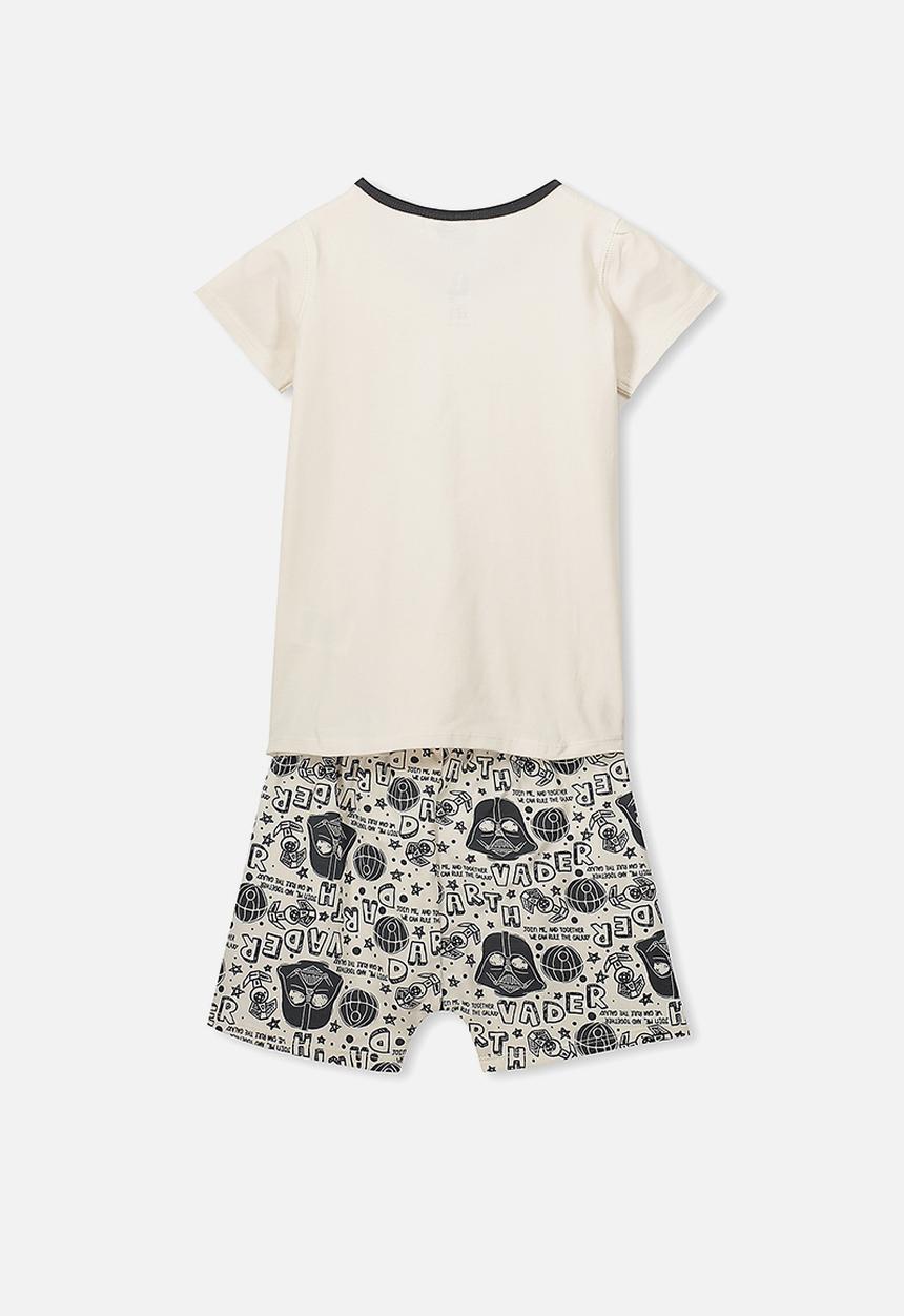 Cotton On - Short sleeve pj set - cream & charcoal 