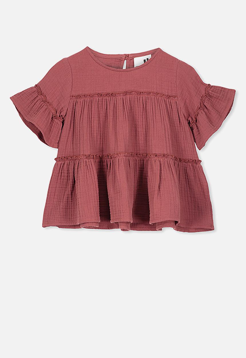 Cotton On - Frida frill top - rust 