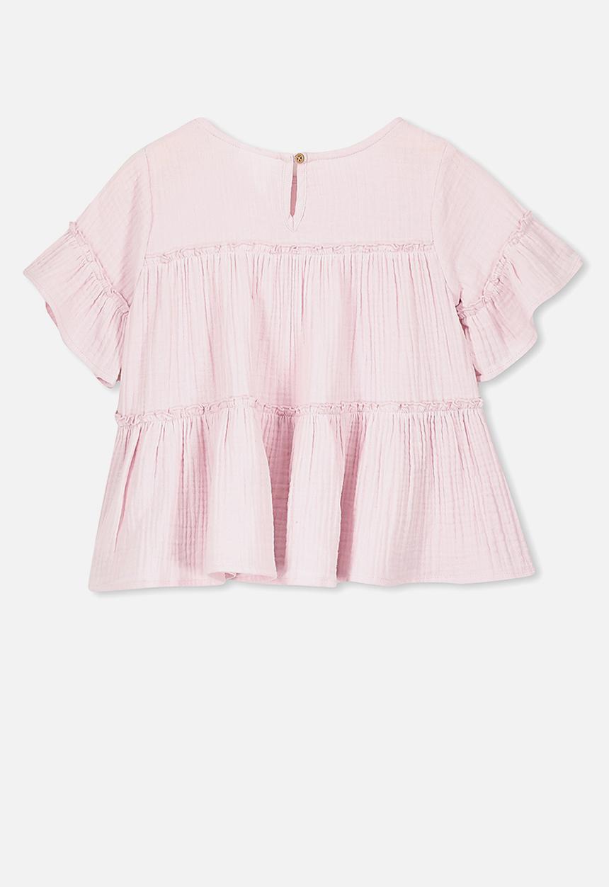 Cotton On - Frida frill top - pink 