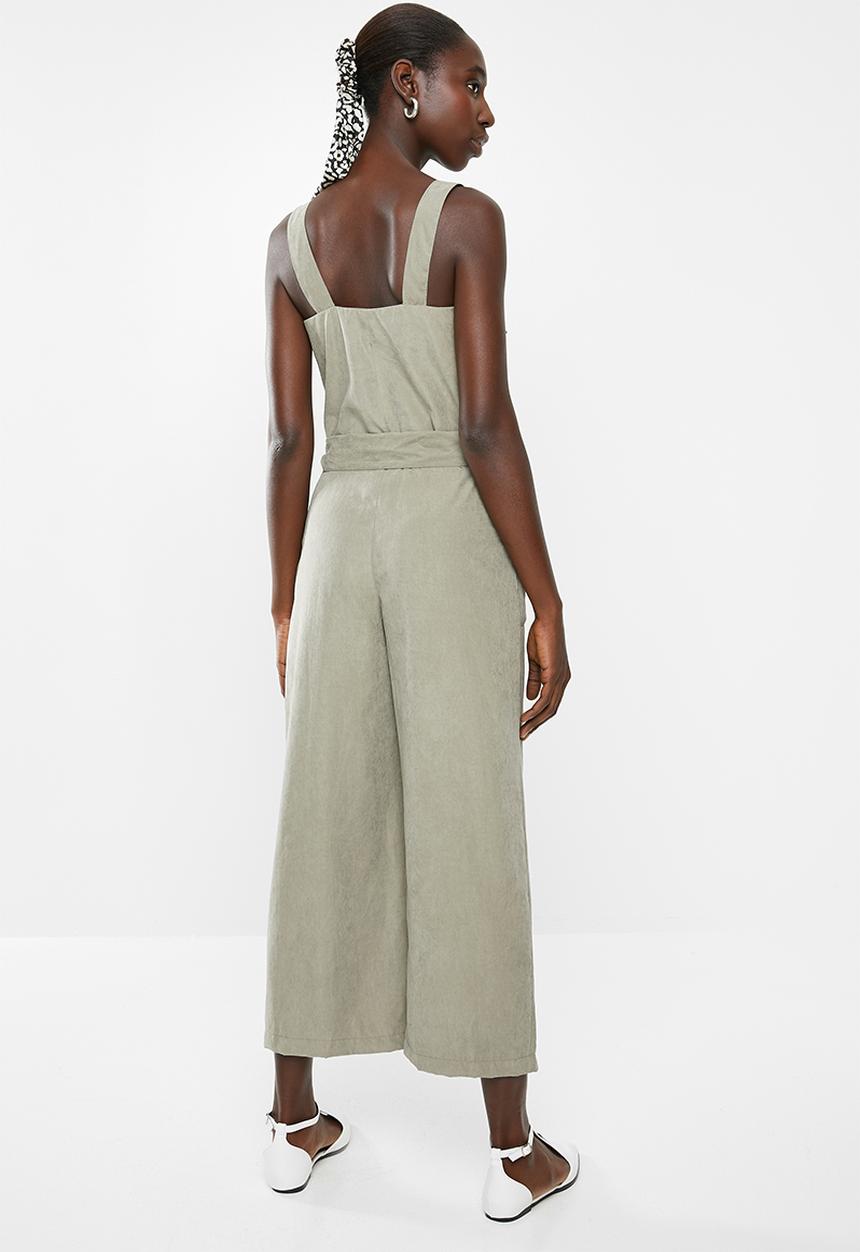 Superbalist - Button thru safari style jumpsuit - khaki