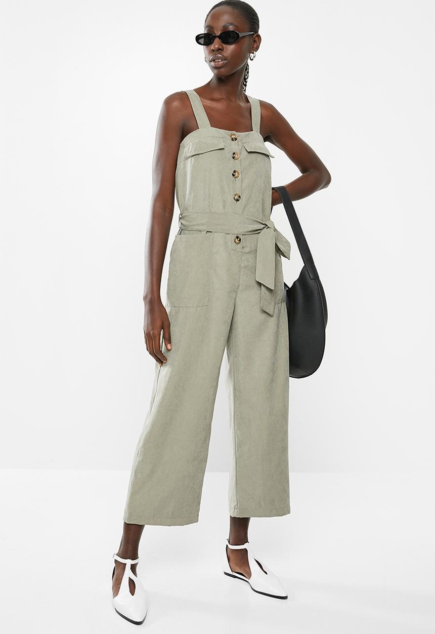 Superbalist - Button thru safari style jumpsuit - khaki